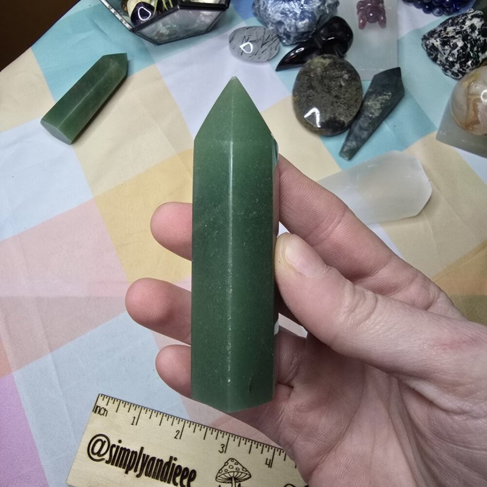 Green Aventurine Tower 3.5 Inch – Healing Crystal Point for Heart Chakra, Luck